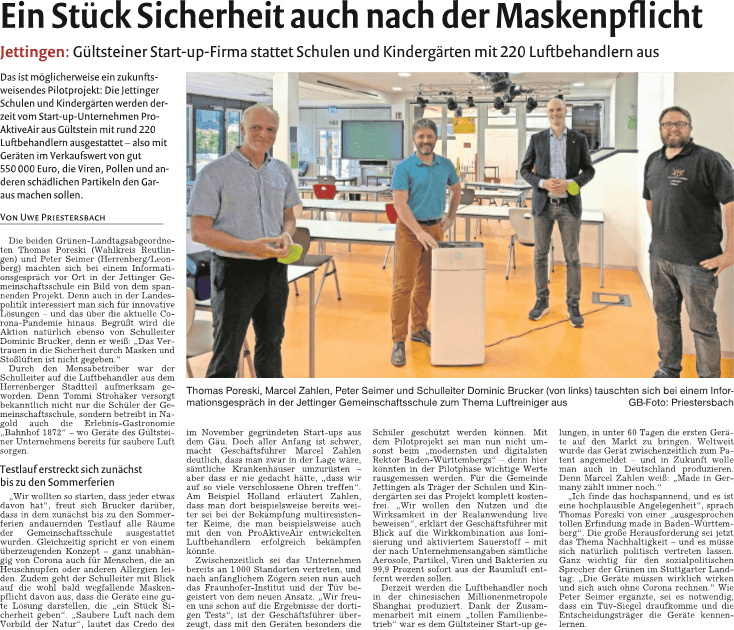 ProACtieAir på skole 220 enheder